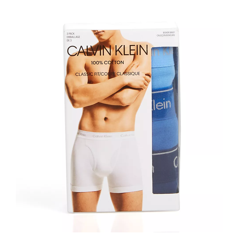 3-PACK CLASSIC FIT BOXER BRIEFS BLUE