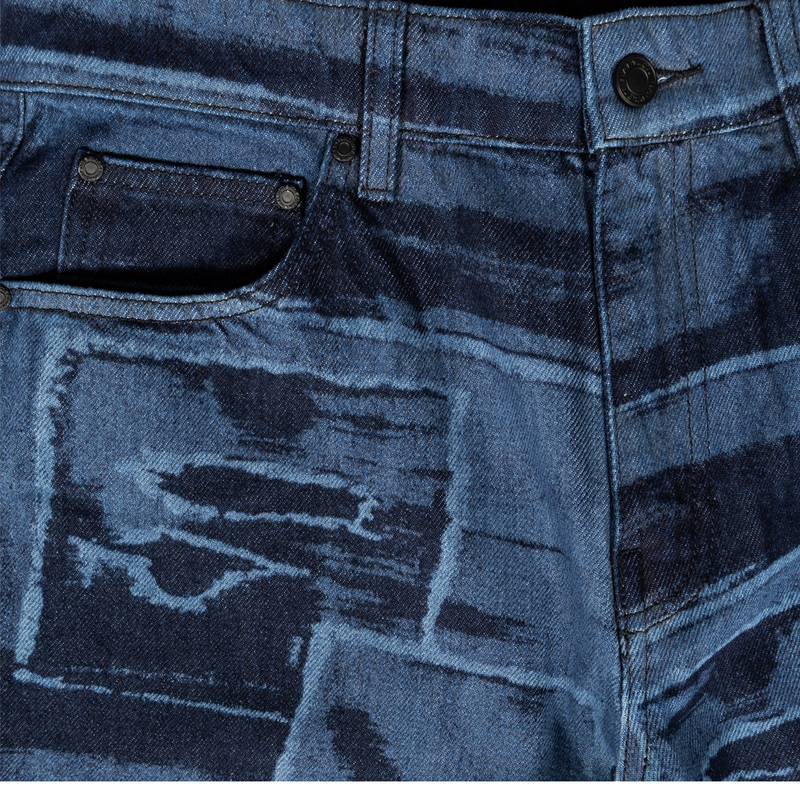 5 POCKET LASER PRINTED PATCHED PANT - DARK INDIGO