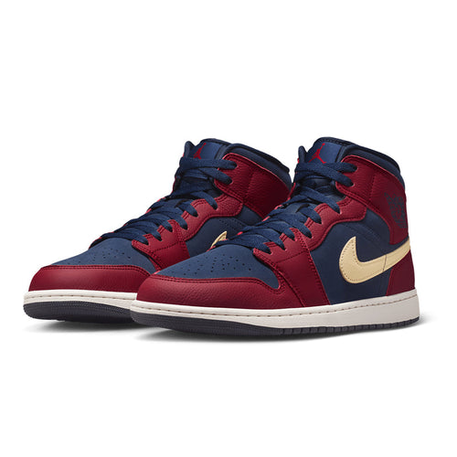 AIR JORDAN 1 MID SE TEAM RED/ PALE VANILLA