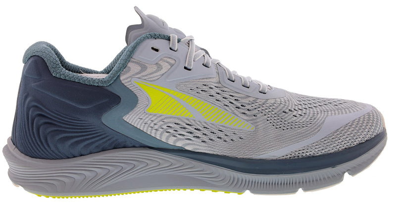 Medial of Gray/Lime Altra Men’s Torin 5 Lightweight Running Shoes