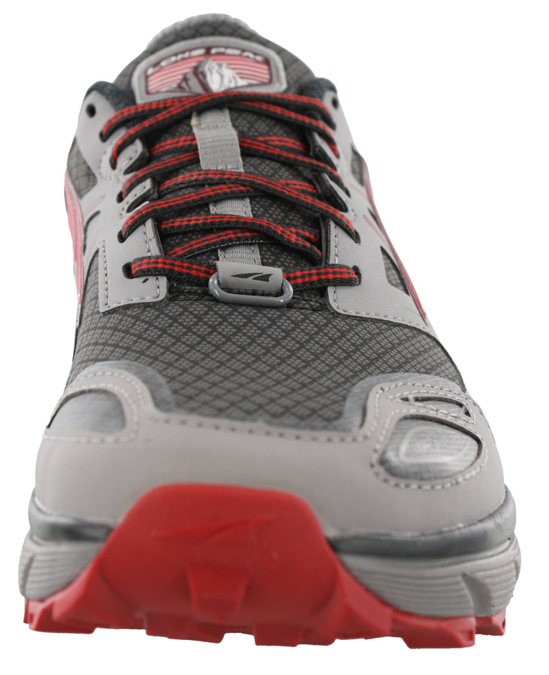 Front of Gray/Red3.0 Altra Mens Trail Running Lightweight Shoes Lone Peak 3.0 Neoshell