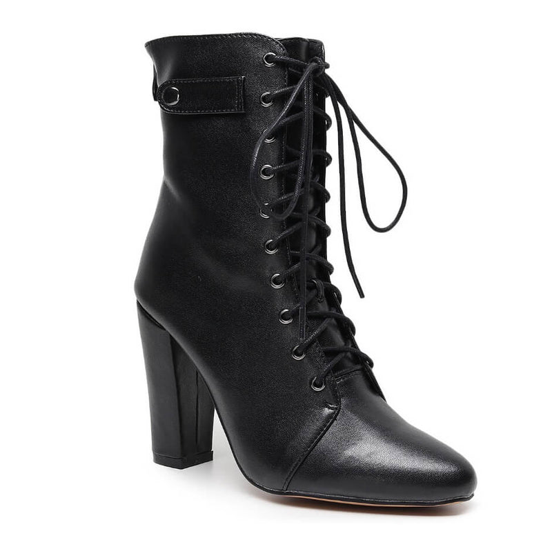 Another Moment - Black Vegan Leather - Rubber Sole