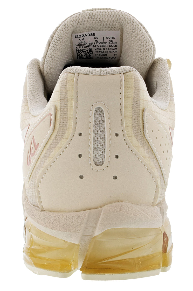 Back of Birch/Rose Gold colored Asics Gel-Quantum 360 6 Women's Lightweight Running Shoes