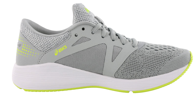 Medial of Mid Grey/White/Yellow ASICS Men Walking Cushioned Running Shoes Roadhawk FF