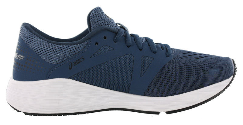 Medial of Dark Blue/Black/White ASICS Men Walking Cushioned Running Shoes Roadhawk FF