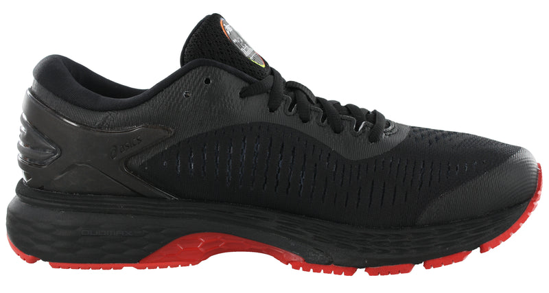 Medial of Black / Red ASICS Women Gel kayano 25 Flat Feet Running Shoes Berlin