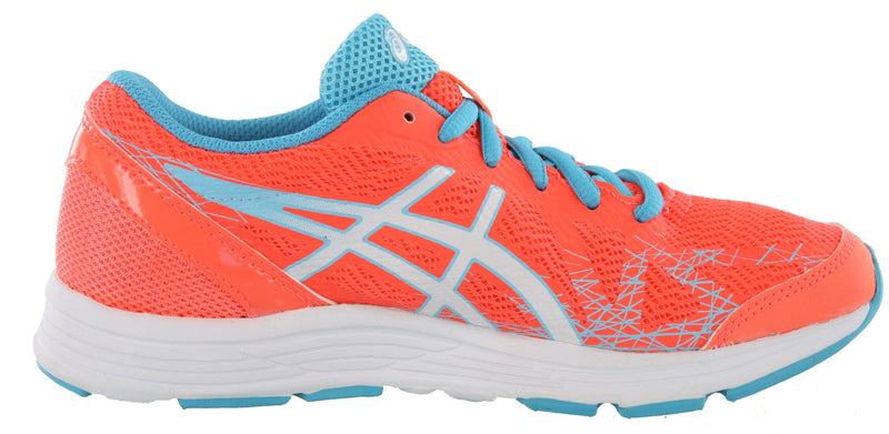 Medial of FlCoral/White/Turqoise ASICS Women Walking Cushioned Running Shoes Gel Hyper Speed 7