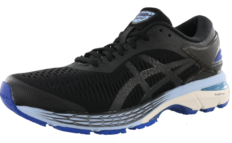 Lateral of Black/AsicsBlue25 ASICS Women Walking Stability Support Running Shoes Kayano 25