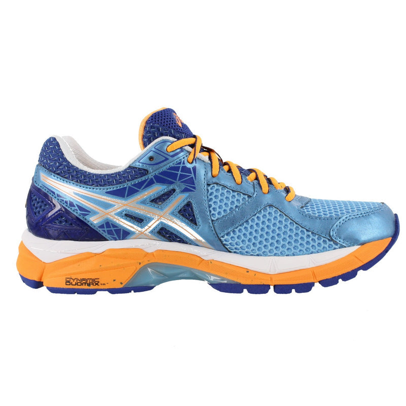 Medial of Soft Blue/Silver/Deep Blue ASICS Women Walking Trail Cushioned Running Sneakers