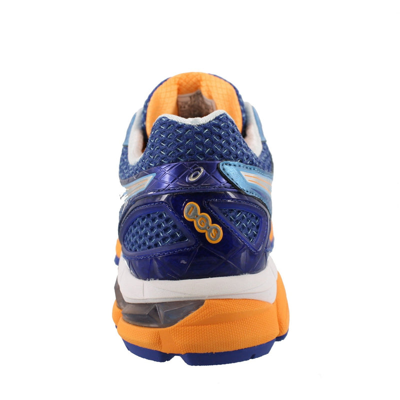 Back of Soft Blue/Silver/Deep Blue ASICS Women Walking Trail Cushioned Running Sneakers