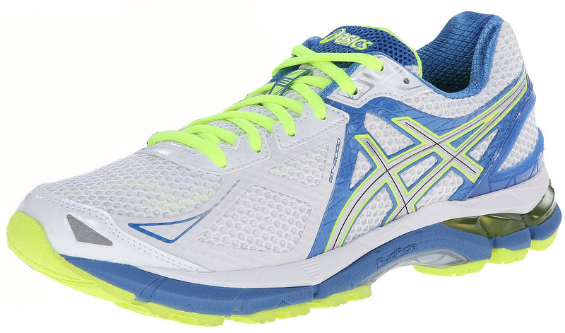 Lateral of White/Lightning/PwrBlue5327 ASICS Women Walking Trail Cushioned Running Sneakers