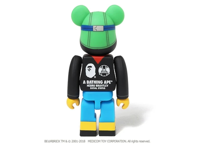 Bearbrick x Hebru Brantley Flyboy Shark 100% Bearbrick Black