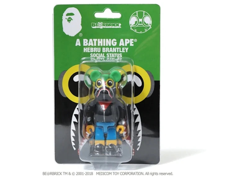 Bearbrick x Hebru Brantley Flyboy Shark 100% Bearbrick Black
