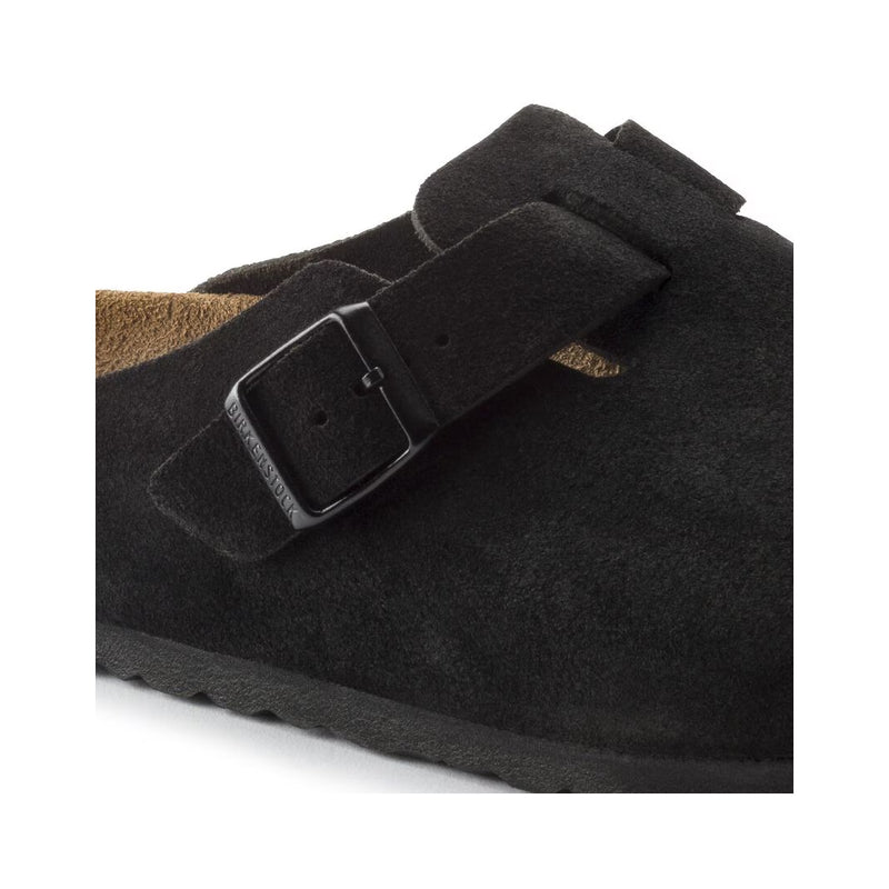 BOSTON SOFT FOOTBED SUEDE LEATHER - BLACK (NARROW FIT)