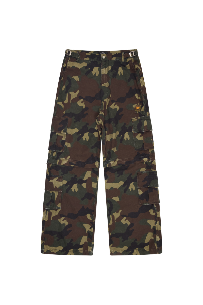 Broken Planet 2-in-1 Camo Cargo Pants/Shorts Camo Green