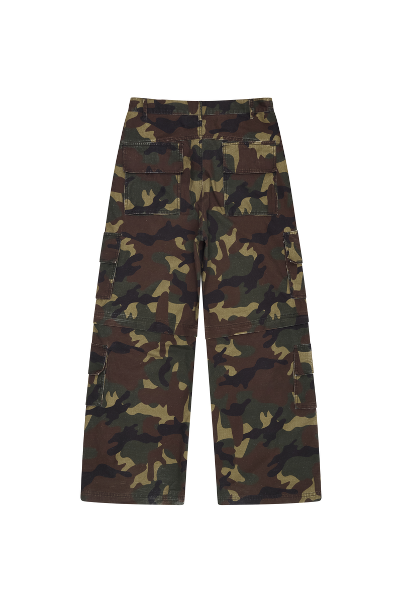 Broken Planet 2-in-1 Camo Cargo Pants/Shorts Camo Green