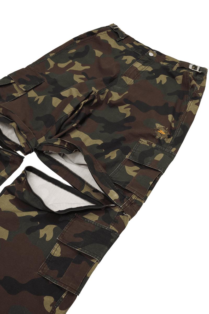Broken Planet 2-in-1 Camo Cargo Pants/Shorts Camo Green