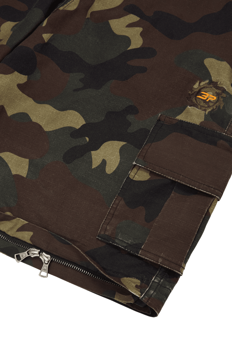 Broken Planet 2-in-1 Camo Cargo Pants/Shorts Camo Green