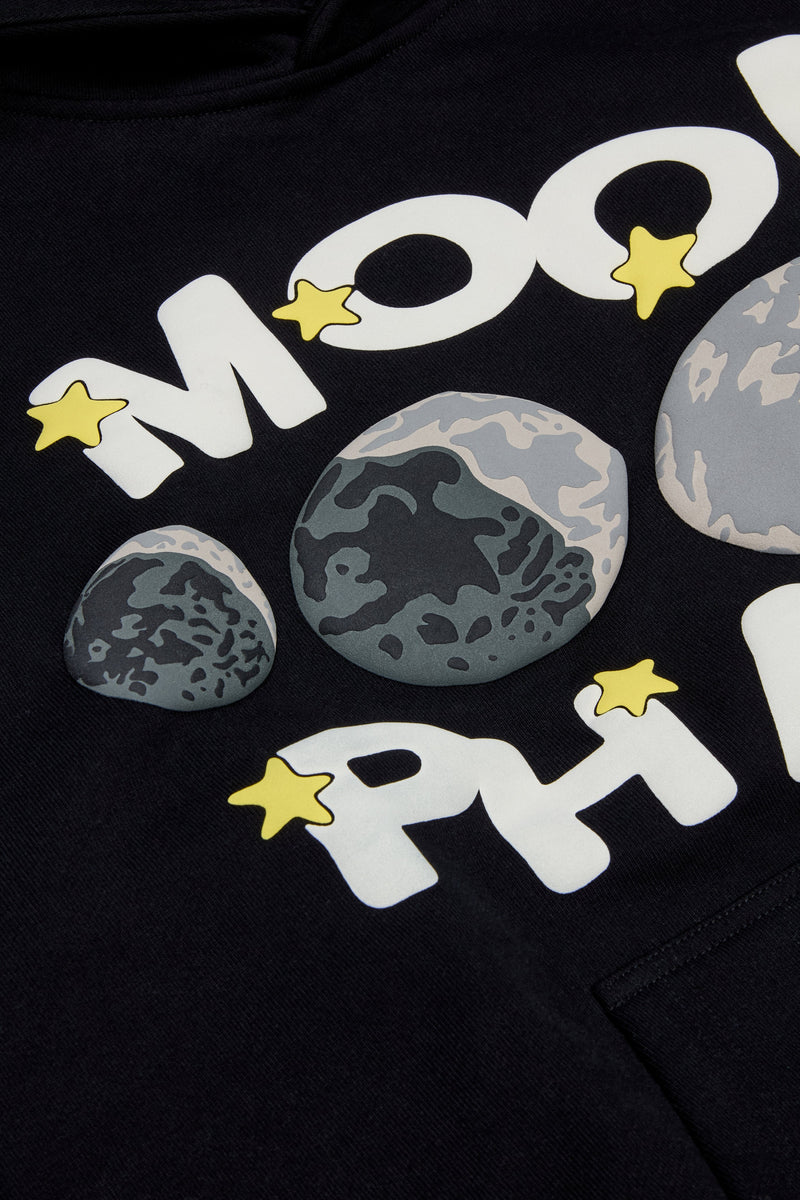 Broken Planet Moon Phases Hoodie Midnight Black