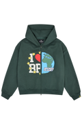 Broken Planet My Planet Zip-Up Hoodie Emerald Green