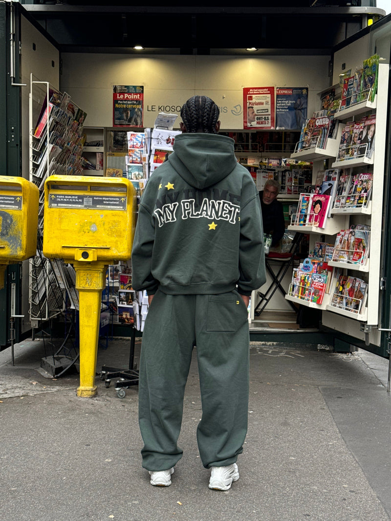 Broken Planet My Planet Zip-Up Hoodie Emerald Green