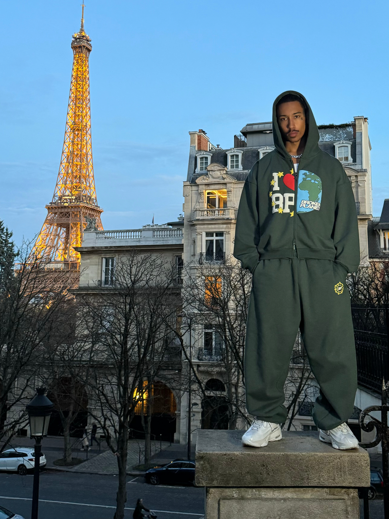 Broken Planet My Planet Zip-Up Hoodie Emerald Green