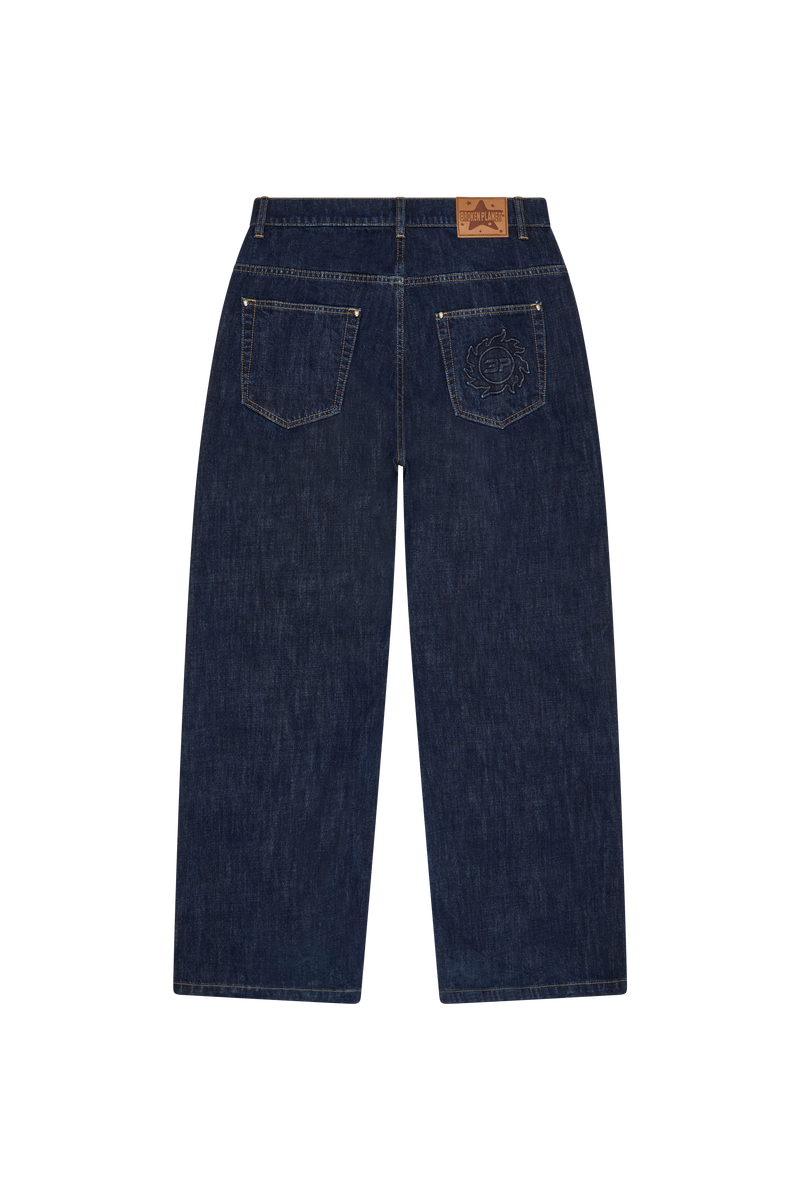 Broken Planet Wide-Leg Denim Jeans Indigo Blue