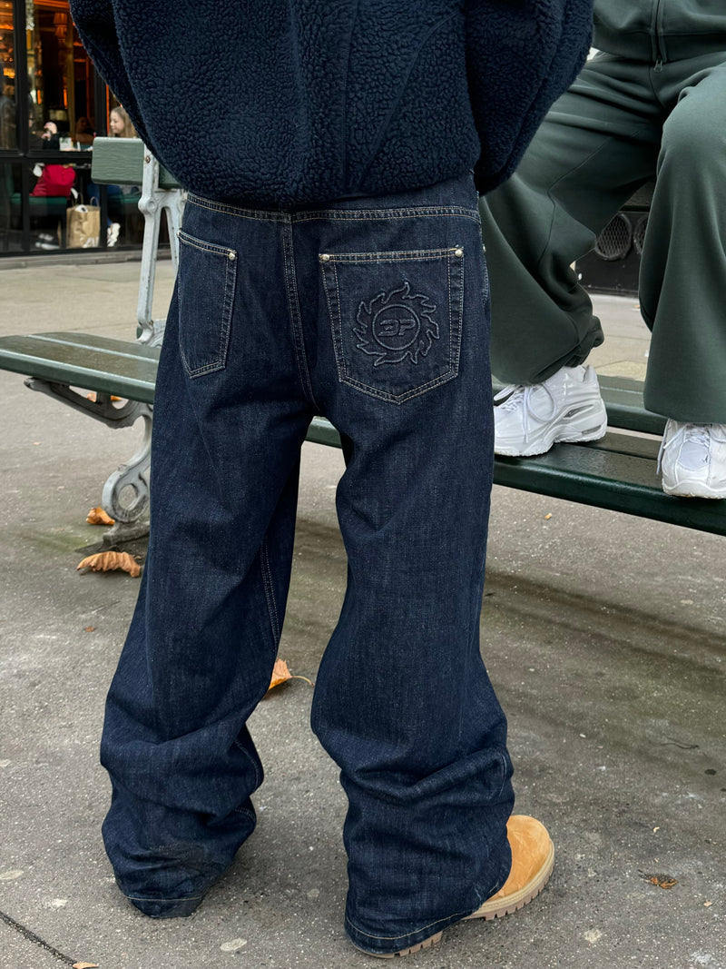 Broken Planet Wide-Leg Denim Jeans Indigo Blue
