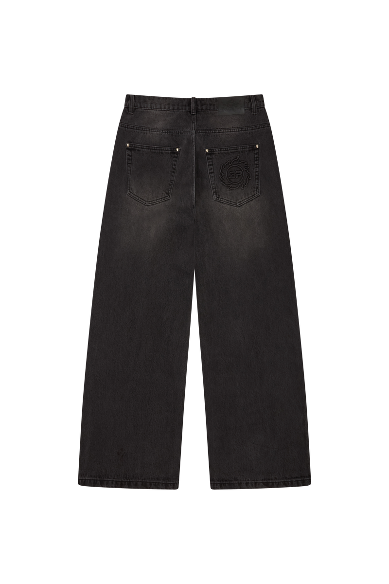 Broken Planet Wide-Leg Denim Jeans Washed Black