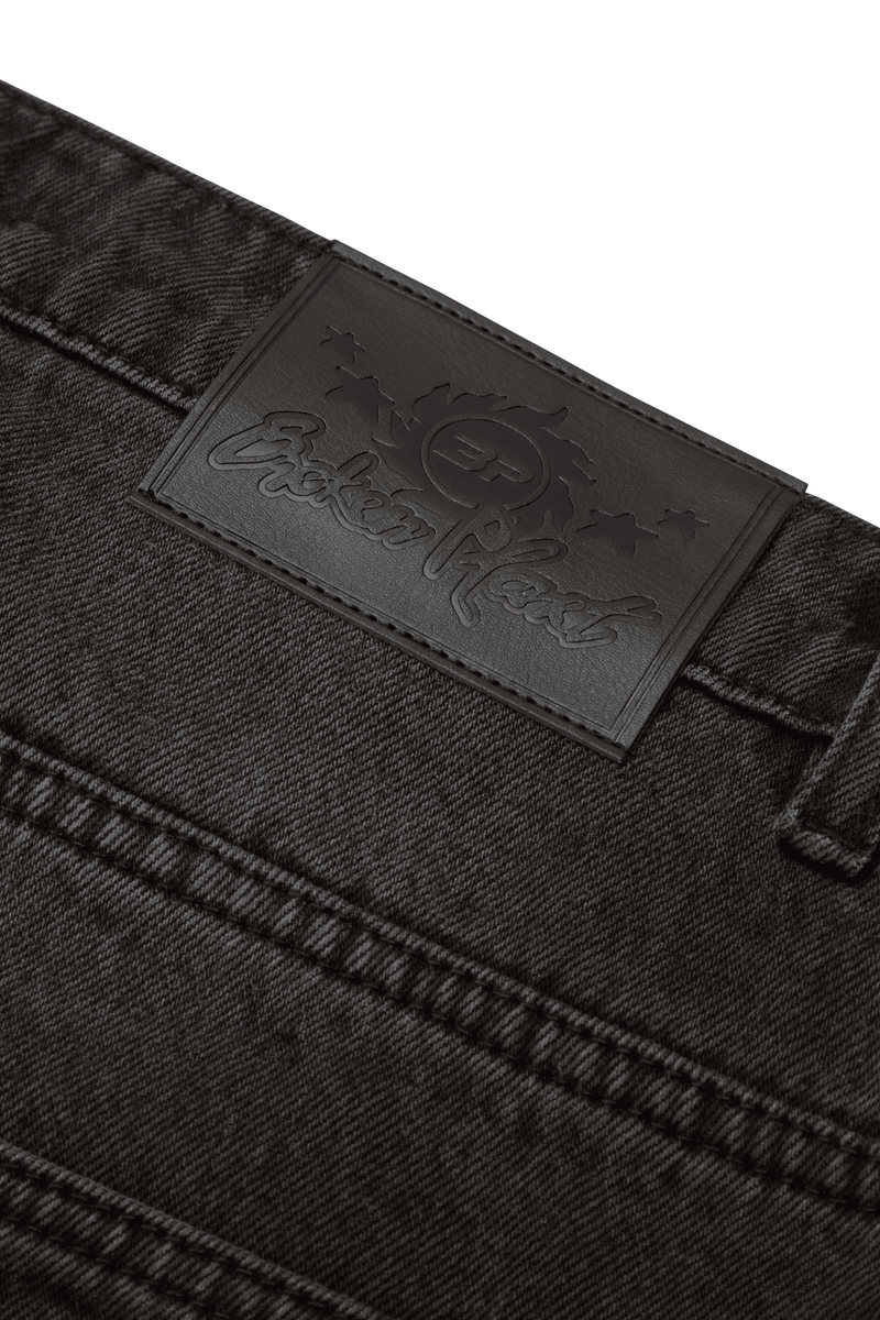Broken Planet Wide-Leg Denim Jeans Washed Black