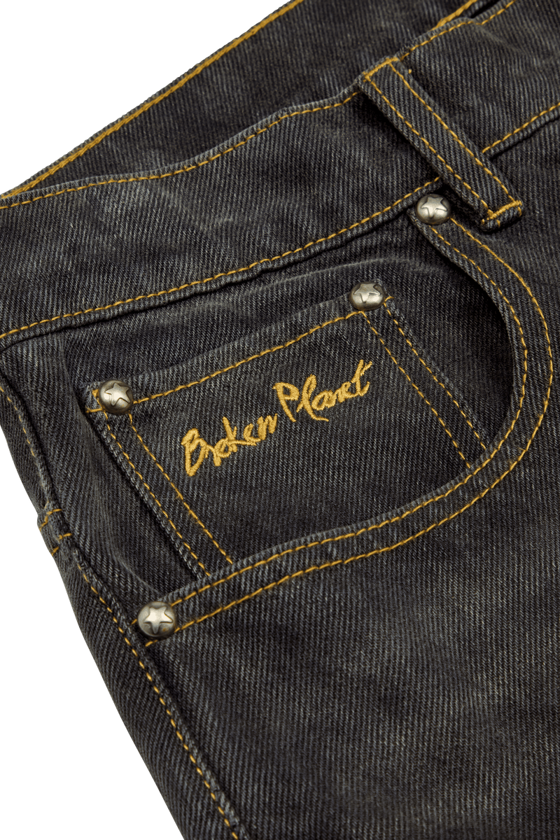 Broken Planet Wide-Leg Denim Jeans Washed Grey