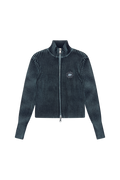 Broken Planet Women's Washed Ribbed Zip-up Washed Blue
