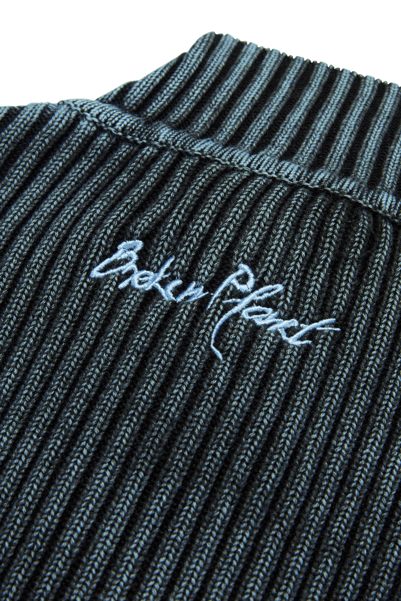 Broken Planet Women's Washed Ribbed Zip-up Washed Blue