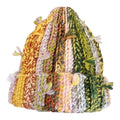 COLORBLOCK KNIT BEANIE “MOSS HONEY”