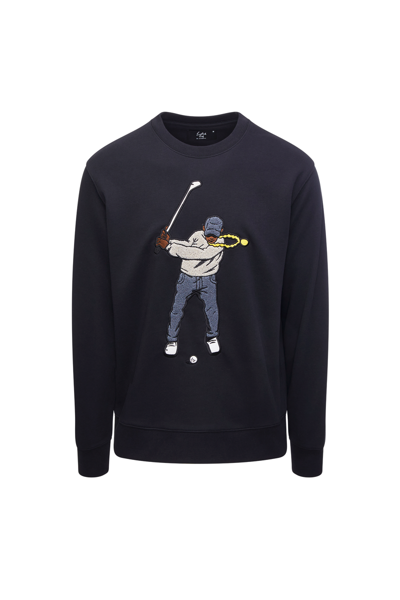 Eastside Golf Men's Core Fleece Crew Swingman Black