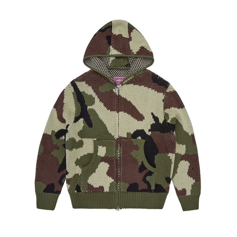 Corteiz Alcatraz Heavy Knit Zip Hoodie Camo