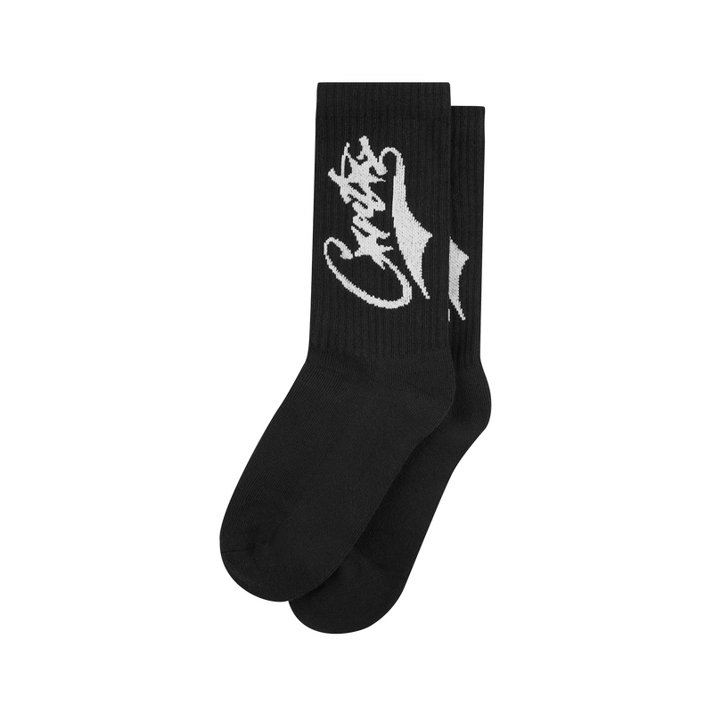 Corteiz Baseball Socks Black / White