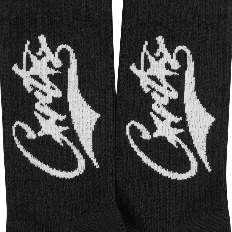 Corteiz Baseball Socks Black / White