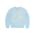 Corteiz C Star Mohair Knit Sweater - baby blue