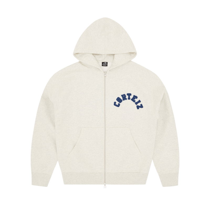 Corteiz Colly Arch Zip Hoodie Light Heather Grey