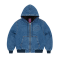 Corteiz Embossed C-star Denim Work Jacket - blue