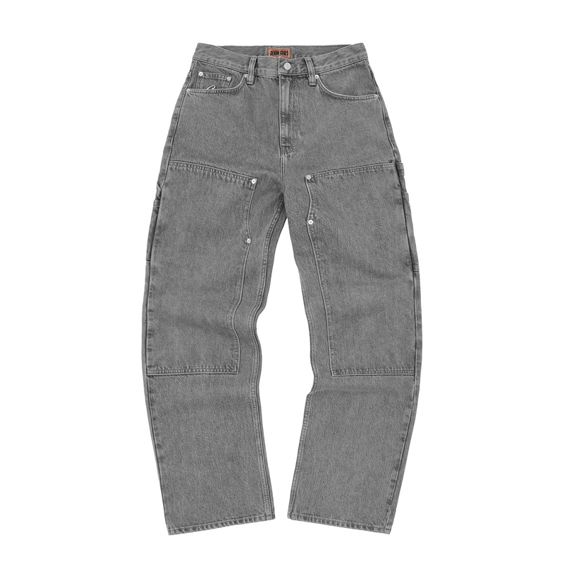 Corteiz Embossed C-star Denim Work Pant Grey