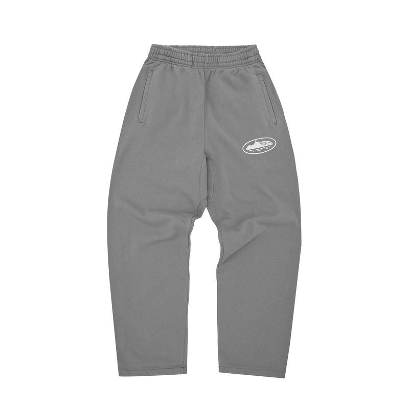 Corteiz Island Puff Print Open Hem Pant 'Gully Grey'
