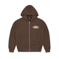 Corteiz Island Puff Print Zip Hoodie Brown