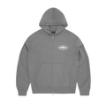 Corteiz Island Puff Print Zip Hoodie 'Gully Grey'