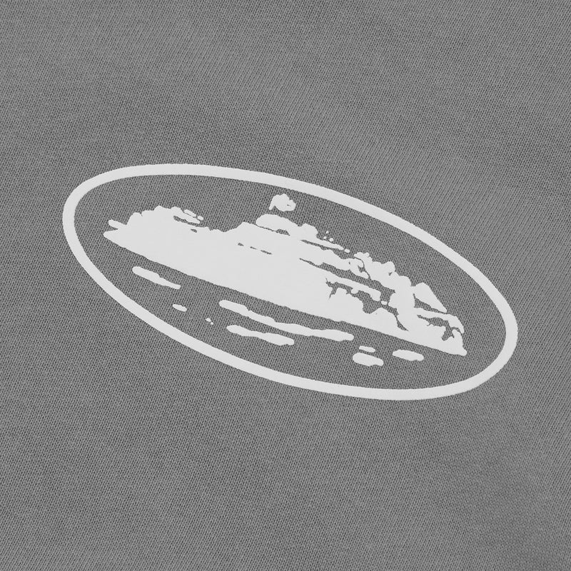 Corteiz Island Puff Print Zip Hoodie 'Gully Grey'