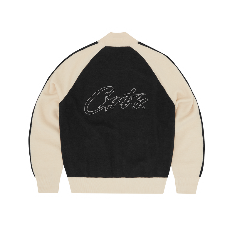 Corteiz Knit Zip Up V2 Black & Cream