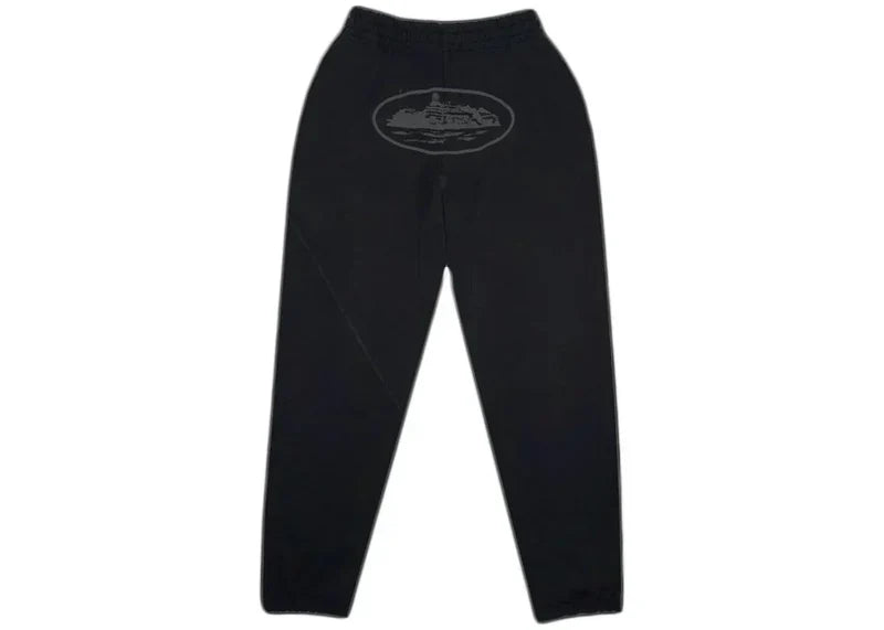 Corteiz OG Alcatraz Bottoms Triple Black - Side Kicks