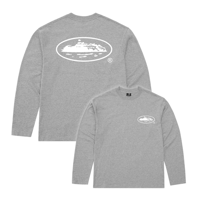 Corteiz OG Island Longsleeve Tee Grey
