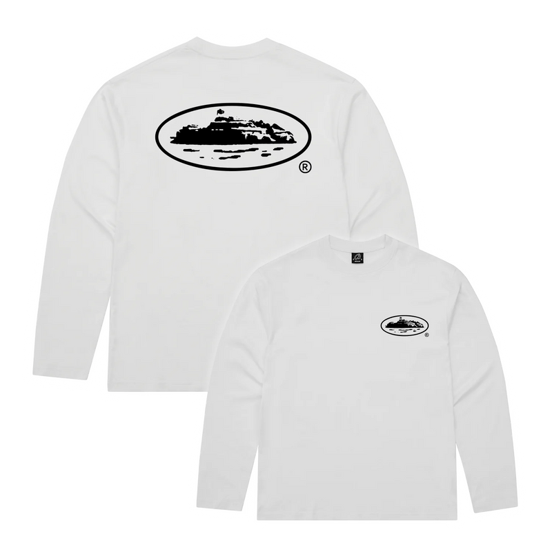Corteiz OG Island Longsleeve Tee White